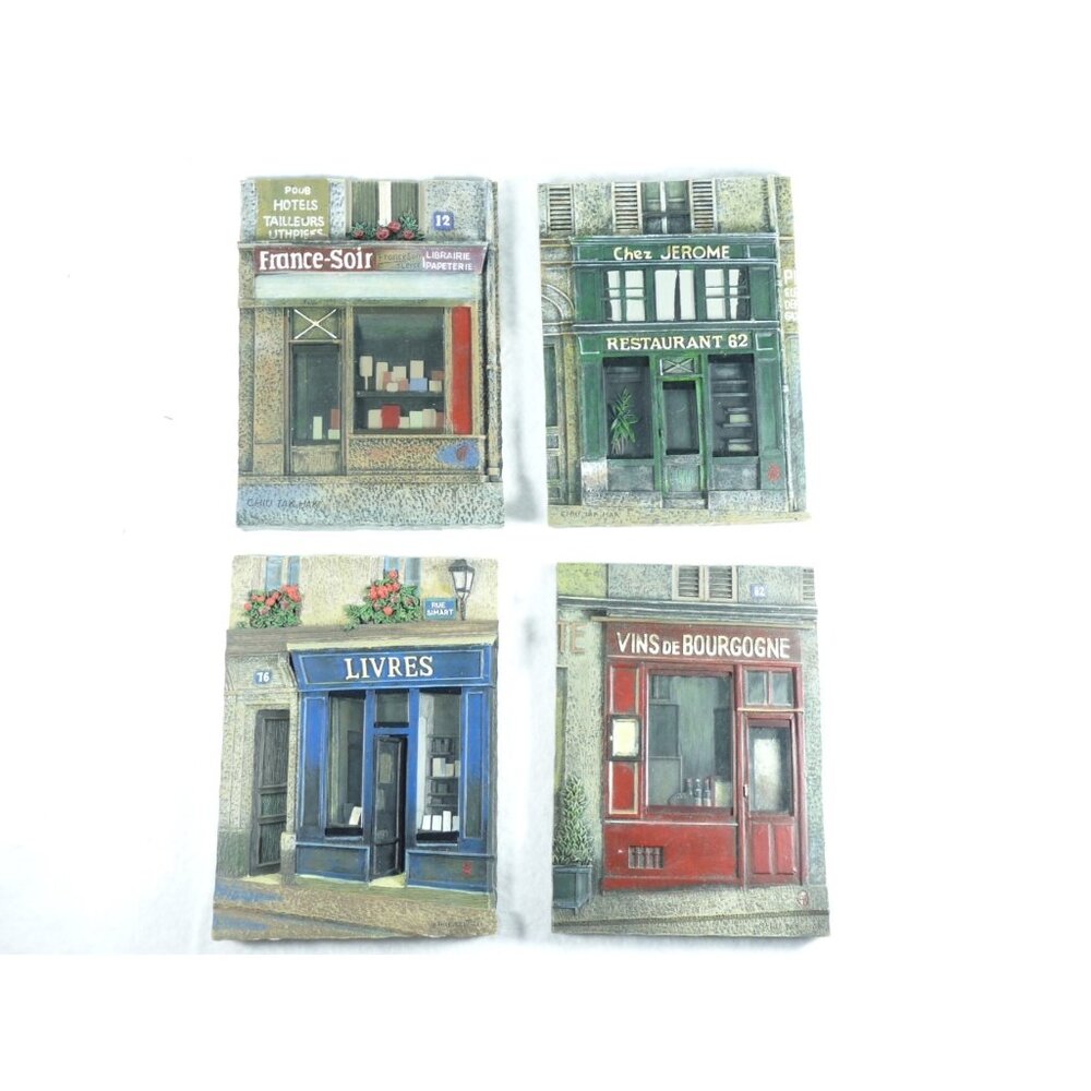4 Wall Decor 3D Shop Plaques Chiu Tak Hak Molded Resin 6" Hanging Picture French